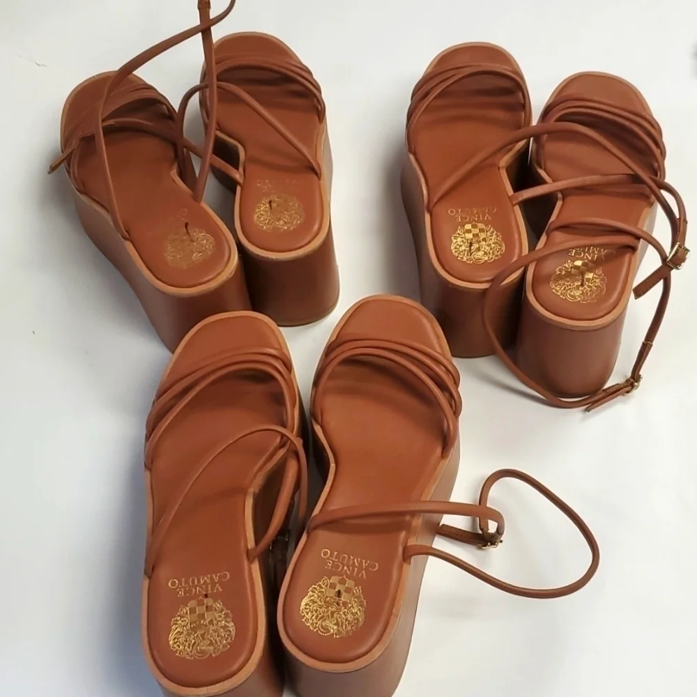 🆕️ Women's Vince CAMUTO Graceny Platform Sandal, Size 7.5 / 8 / 8.5 / 9  Brown - Picture 8 of 9